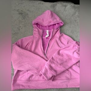 NWOT Lululemon Plush Overside Half Zip Scuba M/L in Heathered Dalia Mauve